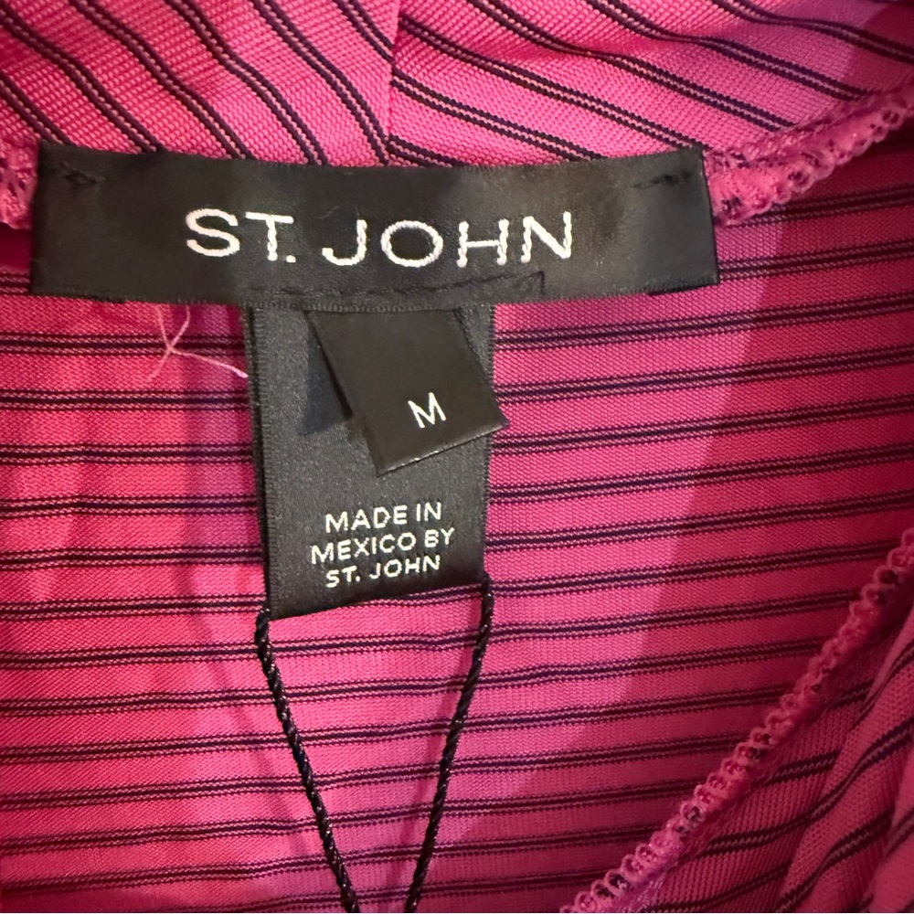 St. John NWT Sleeveless Pink Striped Women's Top Medium - Picture 4 of 5